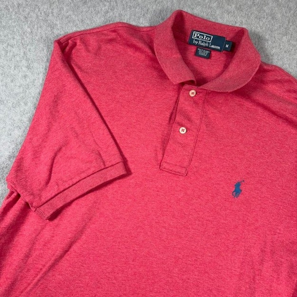 Polo Ralph Lauren polo Shirt Mens Medium Red Heathered Short Sleeve Pony Logo
